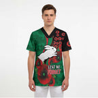 South Sydney Rabbitohs ANZAC Personalised Scrub Top Lest We Forget Poppy Camo