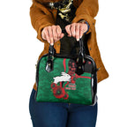 South Sydney Rabbitohs ANZAC Personalised Shoulder Handbag Lest We Forget Poppy Camo