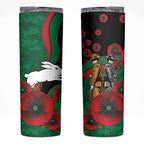 South Sydney Rabbitohs ANZAC Personalised Skinny Tumbler Lest We Forget Poppy Camo