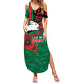 South Sydney Rabbitohs ANZAC Personalised Summer Maxi Dress Lest We Forget Poppy Camo