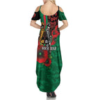 South Sydney Rabbitohs ANZAC Personalised Summer Maxi Dress Lest We Forget Poppy Camo
