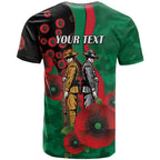 South Sydney Rabbitohs ANZAC Personalised T Shirt Lest We Forget Poppy Camo