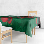 South Sydney Rabbitohs ANZAC Personalised Tablecloth Lest We Forget Poppy Camo