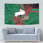 South Sydney Rabbitohs ANZAC Personalised Tapestry Lest We Forget Poppy Camo