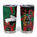 South Sydney Rabbitohs ANZAC Personalised Tumbler Cup Lest We Forget Poppy Camo