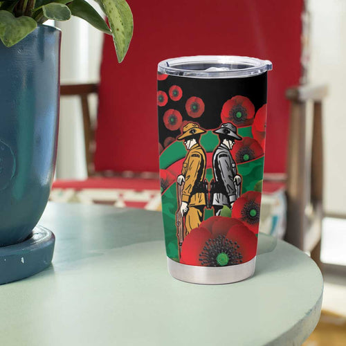 South Sydney Rabbitohs ANZAC Personalised Tumbler Cup Lest We Forget Poppy Camo