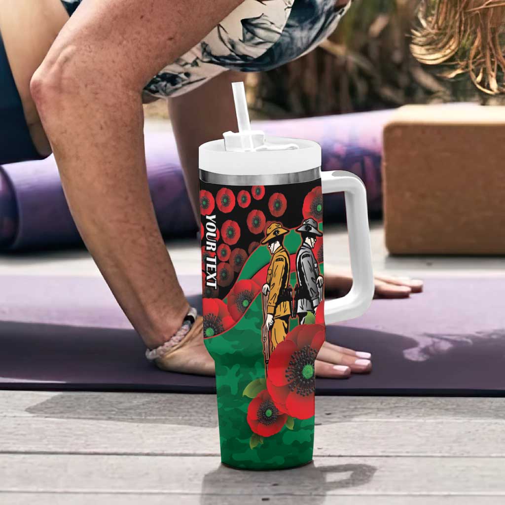 South Sydney Rabbitohs ANZAC Personalised Tumbler With Handle Lest We Forget Poppy Camo