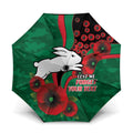 South Sydney Rabbitohs ANZAC Personalised Umbrella Lest We Forget Poppy Camo