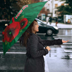 South Sydney Rabbitohs ANZAC Personalised Umbrella Lest We Forget Poppy Camo