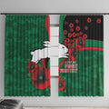 South Sydney Rabbitohs ANZAC Personalised Window Curtain Lest We Forget Poppy Camo
