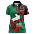South Sydney Rabbitohs ANZAC Personalised Women Polo Shirt Lest We Forget Poppy Camo