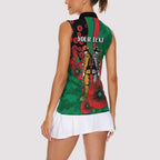 South Sydney Rabbitohs ANZAC Personalised Women Sleeveless Polo Shirt Lest We Forget Poppy Camo