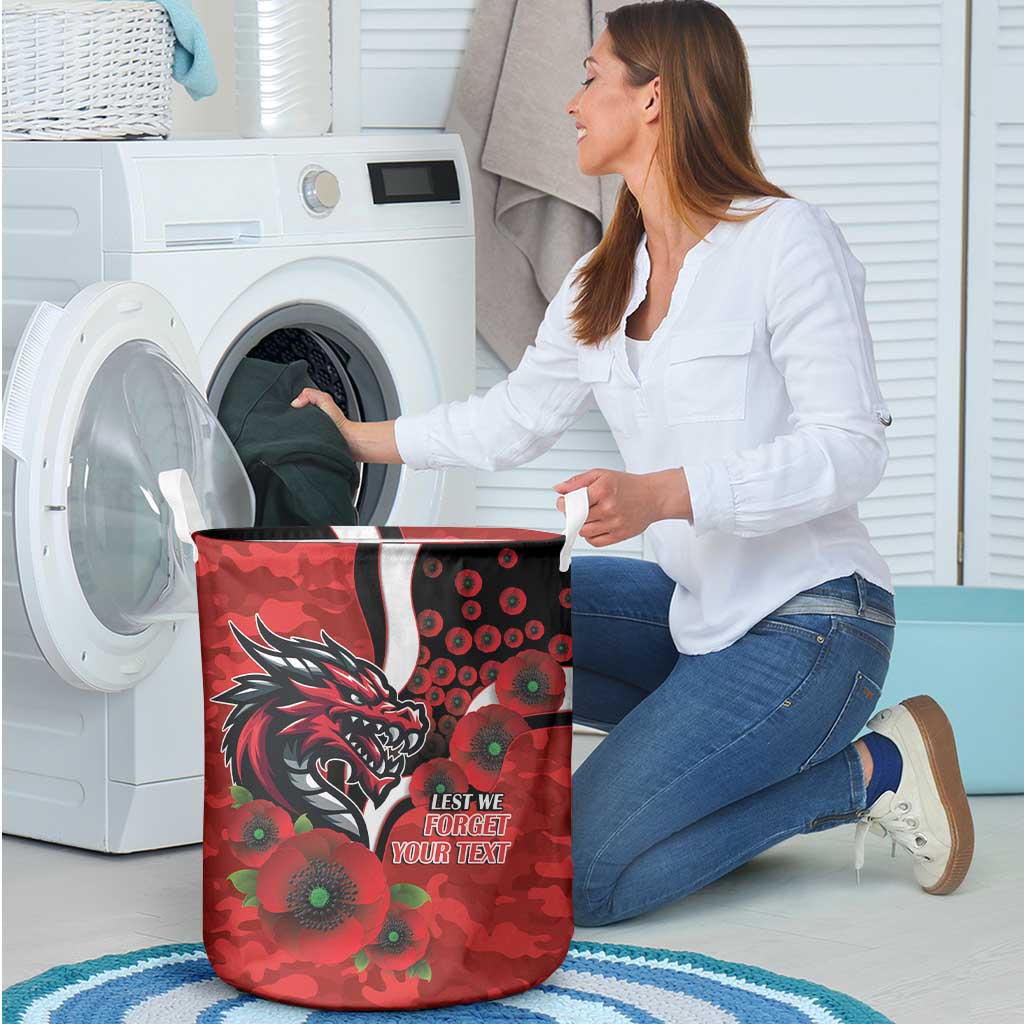 St George Illawarra Dragons ANZAC Personalised Laundry Basket Lest We Forget Poppy Camo