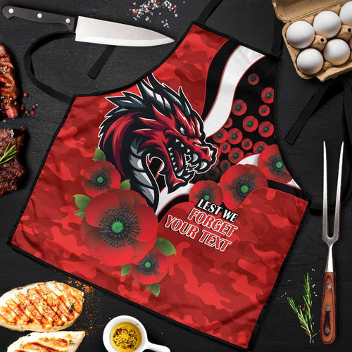 St George Illawarra Dragons ANZAC Personalised Apron Lest We Forget Poppy Camo