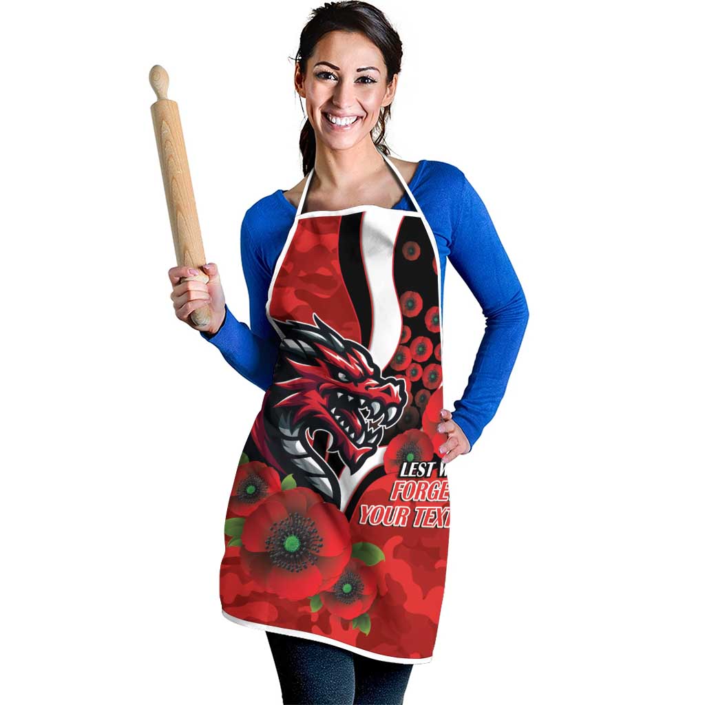 St George Illawarra Dragons ANZAC Personalised Apron Lest We Forget Poppy Camo