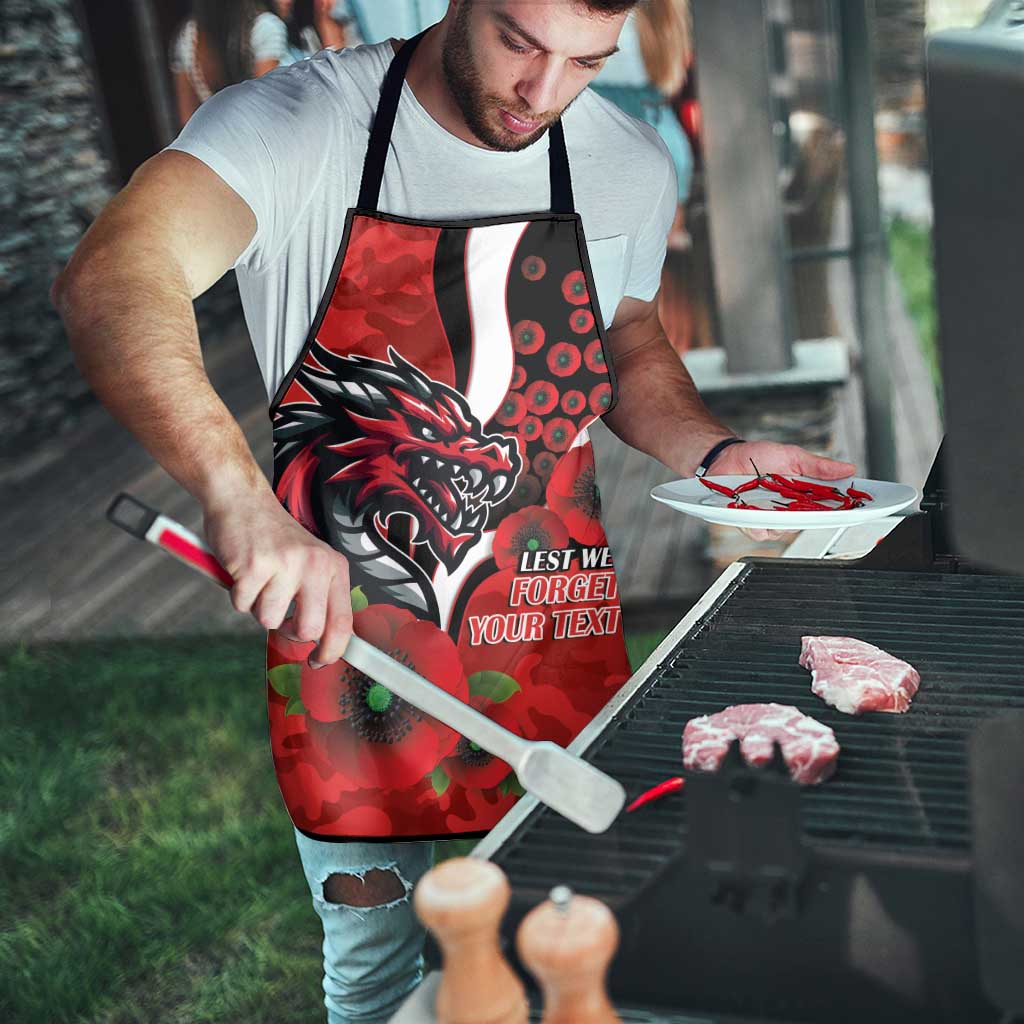 St George Illawarra Dragons ANZAC Personalised Apron Lest We Forget Poppy Camo