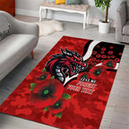St George Illawarra Dragons ANZAC Personalised Area Rug Lest We Forget Poppy Camo