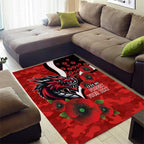 St George Illawarra Dragons ANZAC Personalised Area Rug Lest We Forget Poppy Camo