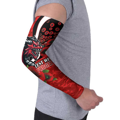 St George Illawarra Dragons ANZAC Personalised Arm Sleeves Lest We Forget Poppy Camo