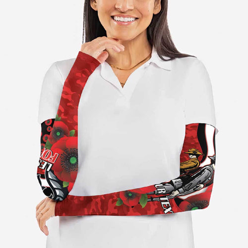 St George Illawarra Dragons ANZAC Personalised Arm Sleeves Lest We Forget Poppy Camo
