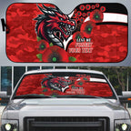 St George Illawarra Dragons ANZAC Personalised Auto Sun Shade Lest We Forget Poppy Camo