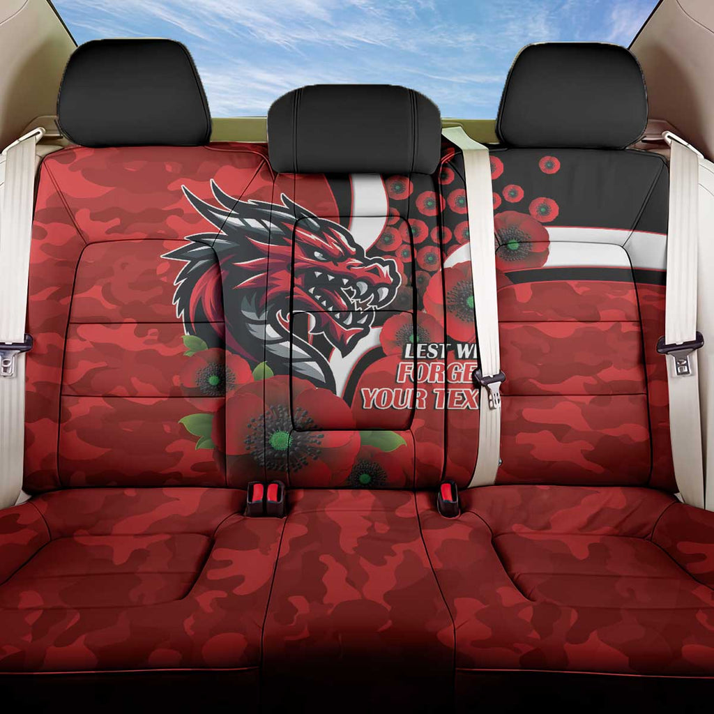 St George Illawarra Dragons ANZAC Personalised Back Car Seat Cover Lest We Forget Poppy Camo