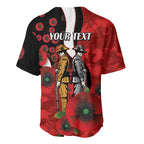 St George Illawarra Dragons ANZAC Personalised Baseball Jersey Lest We Forget Poppy Camo