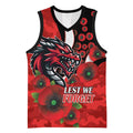 St George Illawarra Dragons ANZAC Personalised Basketball Jersey Lest We Forget Poppy Camo