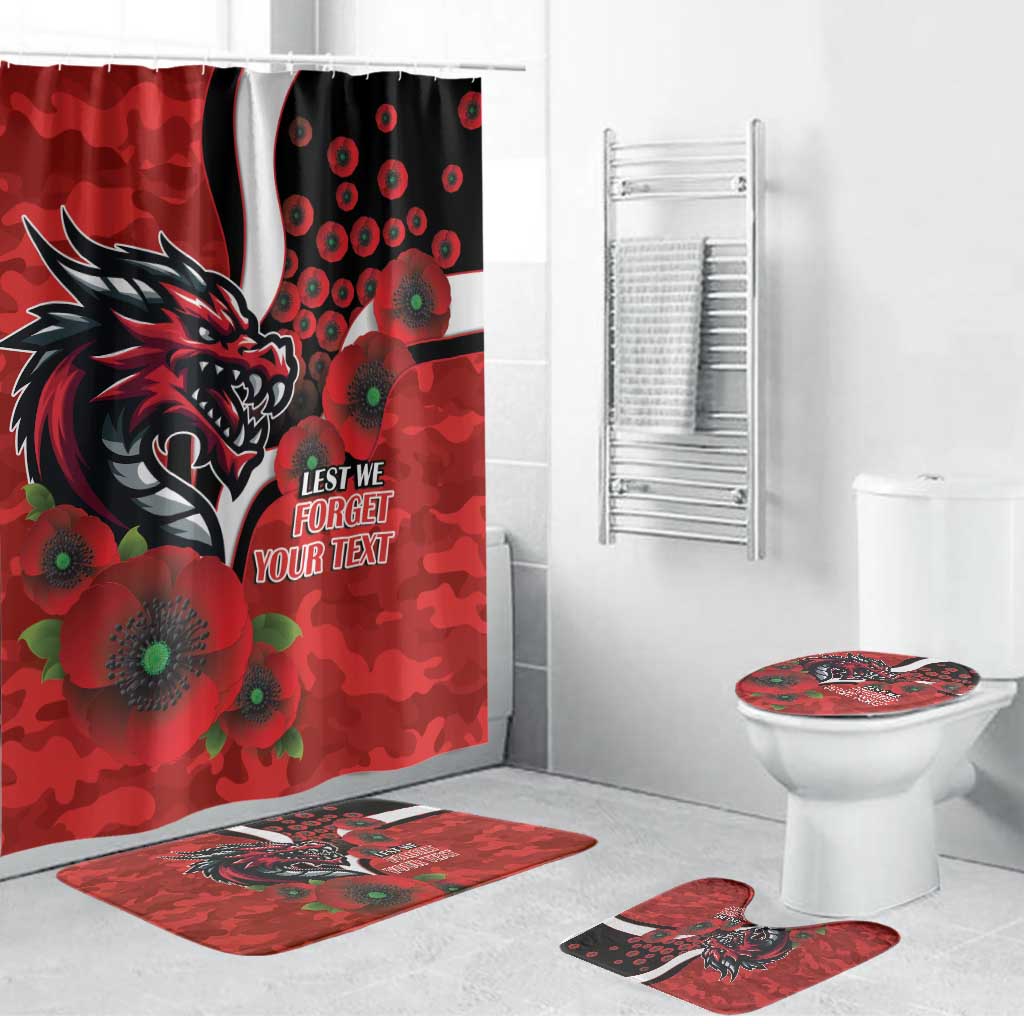 St George Illawarra Dragons ANZAC Personalised Bathroom Set Lest We Forget Poppy Camo