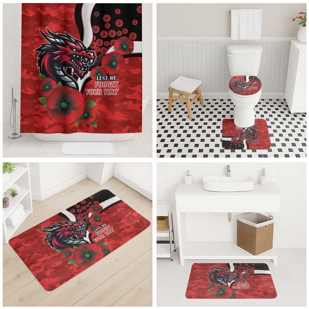 St George Illawarra Dragons ANZAC Personalised Bathroom Set Lest We Forget Poppy Camo