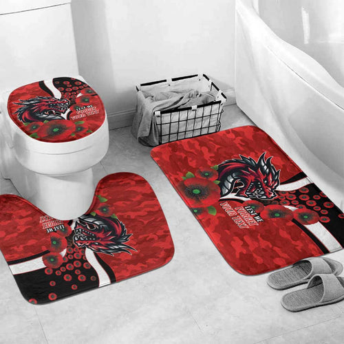 St George Illawarra Dragons ANZAC Personalised Bathroom Set Lest We Forget Poppy Camo