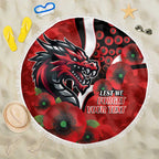 St George Illawarra Dragons ANZAC Personalised Beach Blanket Lest We Forget Poppy Camo