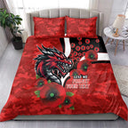 St George Illawarra Dragons ANZAC Personalised Bedding Set Lest We Forget Poppy Camo