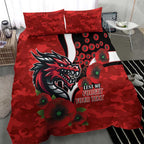 St George Illawarra Dragons ANZAC Personalised Bedding Set Lest We Forget Poppy Camo