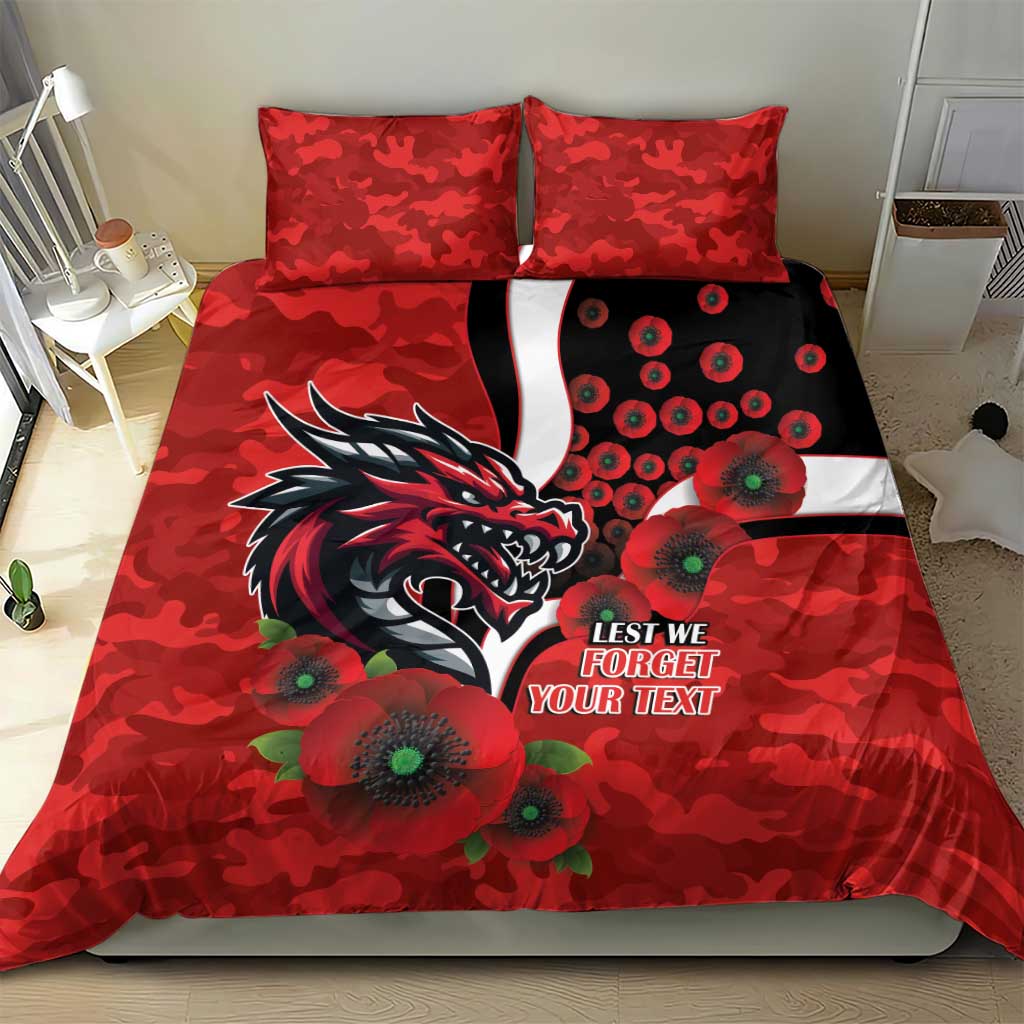 St George Illawarra Dragons ANZAC Personalised Bedding Set Lest We Forget Poppy Camo