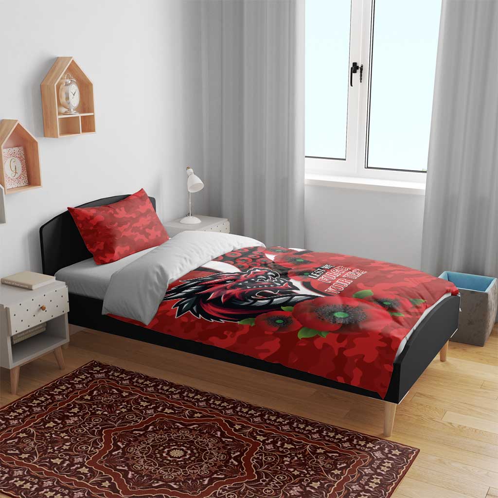 St George Illawarra Dragons ANZAC Personalised Bedding Set Lest We Forget Poppy Camo