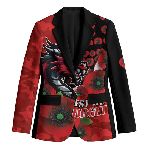 St George Illawarra Dragons ANZAC Personalised Blazer Lest We Forget Poppy Camo