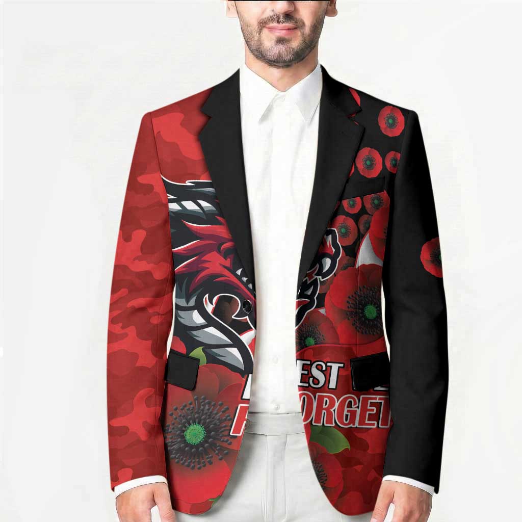 St George Illawarra Dragons ANZAC Personalised Blazer Lest We Forget Poppy Camo
