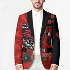 St George Illawarra Dragons ANZAC Personalised Blazer Lest We Forget Poppy Camo