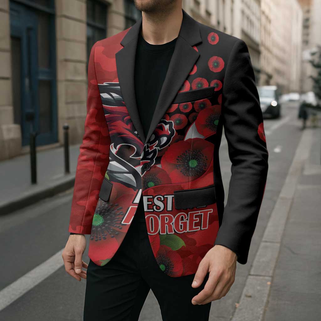 St George Illawarra Dragons ANZAC Personalised Blazer Lest We Forget Poppy Camo
