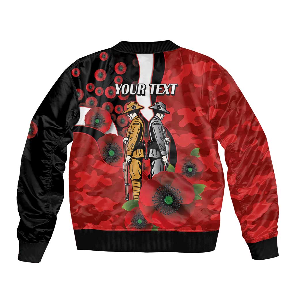 St George Illawarra Dragons ANZAC Personalised Bomber Jacket Lest We Forget Poppy Camo