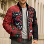 St George Illawarra Dragons ANZAC Personalised Bomber Puffer Jacket Lest We Forget Poppy Camo