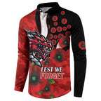 St George Illawarra Dragons ANZAC Personalised Button Sweatshirt Lest We Forget Poppy Camo