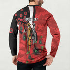 St George Illawarra Dragons ANZAC Personalised Button Sweatshirt Lest We Forget Poppy Camo