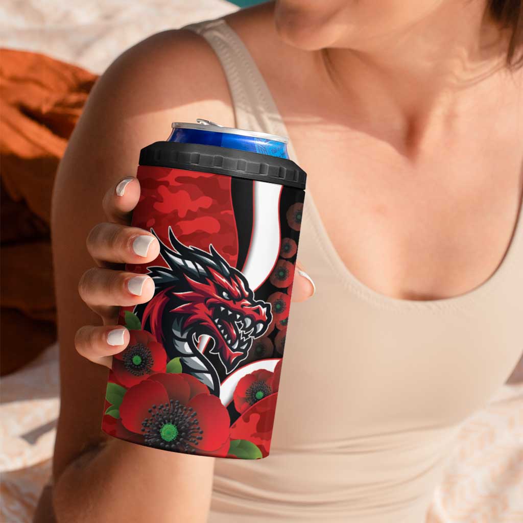St George Illawarra Dragons ANZAC Personalised 4 in 1 Can Cooler Tumbler Lest We Forget Poppy Camo