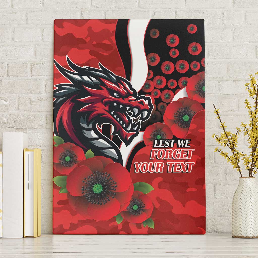 St George Illawarra Dragons ANZAC Personalised Canvas Wall Art Lest We Forget Poppy Camo