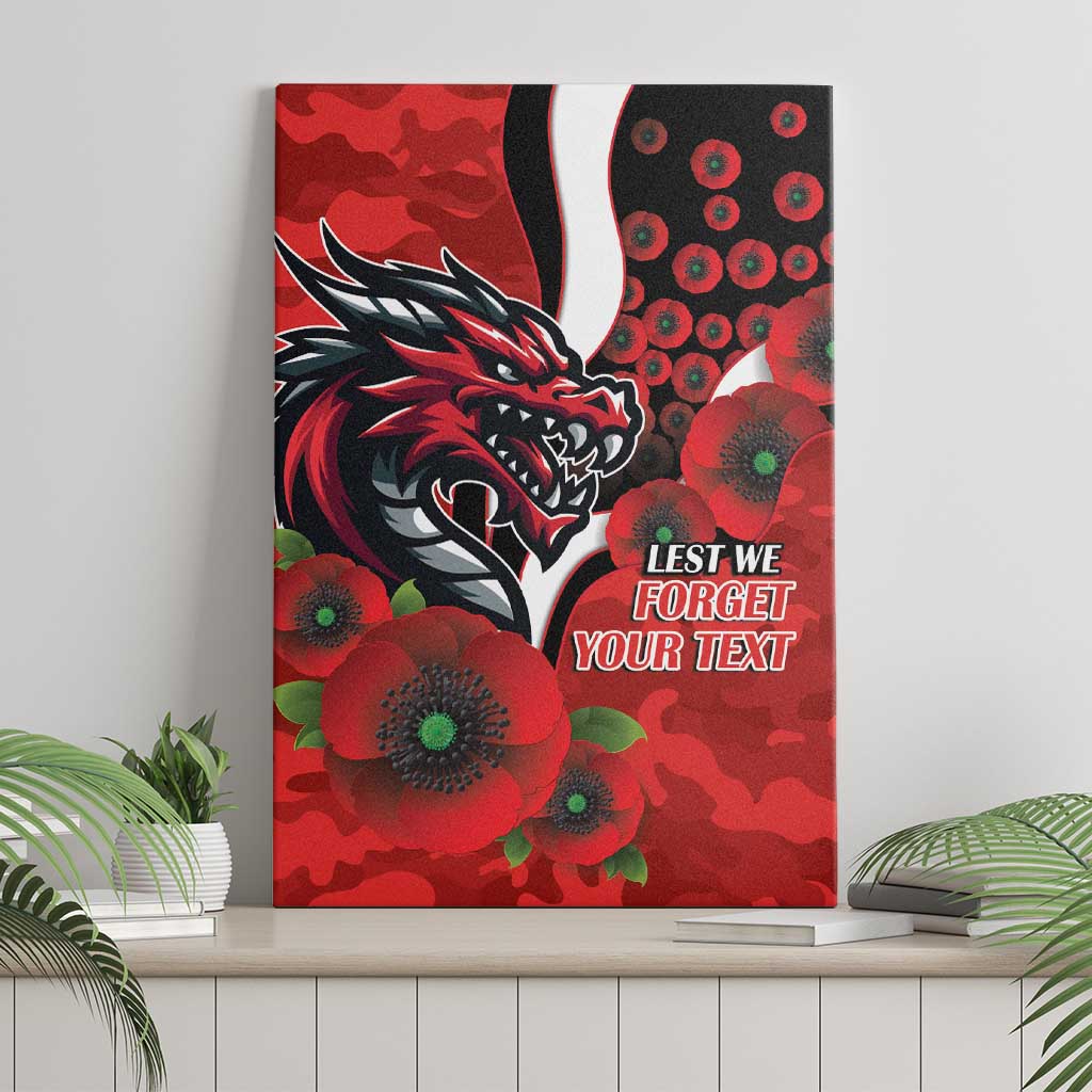 St George Illawarra Dragons ANZAC Personalised Canvas Wall Art Lest We Forget Poppy Camo