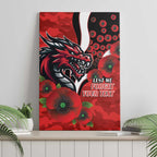 St George Illawarra Dragons ANZAC Personalised Canvas Wall Art Lest We Forget Poppy Camo