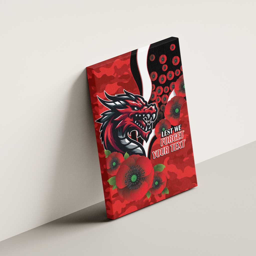 St George Illawarra Dragons ANZAC Personalised Canvas Wall Art Lest We Forget Poppy Camo