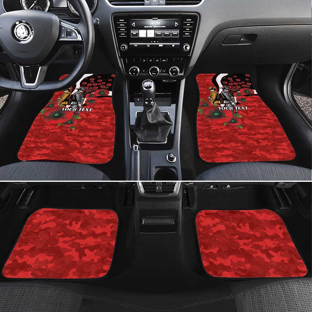 St George Illawarra Dragons ANZAC Personalised Car Mats Lest We Forget Poppy Camo